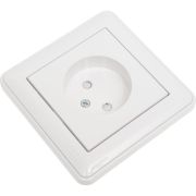 Розетка 1-м СП W59 16А IP20 без заземл. защ. шторки бел. SE RS16-151-18