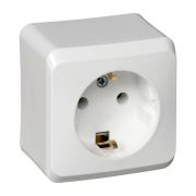 Розетка 1-м ОП Этюд 16А IP20 250В с заземл. без защ. шторок бел. SE PA16-003B