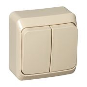 Выключатель 2-кл. ОП Этюд 10А IP20 крем. SE BA10-002K