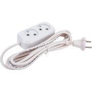 Удлинитель 2х3м без заземл. 10А IP20 Е-202 ПВС 2х0.75 АБС-пластик UNIVersal 9631960