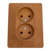 Розетка 2-м СП Glossa 16А IP20 без заземл. в сборе дерево дуб SE GSL000520