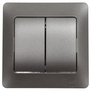 Выключатель 2-кл. СП Glossa 10А IP20 (сх. 5) 10AX в сборе графит SE GSL001352