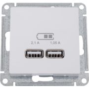 Розетка USB AtlasDesign тип A+A 5В 1х2.1А 2х1.05А механизм бел. SE ATN000133