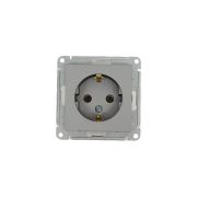 Розетка 1-м СП AtlasDesign 16А IP20 с заземл. механизм сталь SE ATN000943