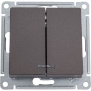 Выключатель 2-кл. СП AtlasDesign 10А IP20 (сх. 5а) 10AX с подсветкой механизм мокко SE ATN000653