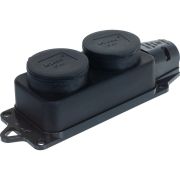 Колодка 2-м 16А IP44 2P+PE 220-240В с защ. крышками каучук LEZARD 106-0400-0110/110