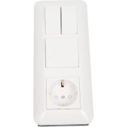 Блок СП Blanca / Прима (розетка с заземл. + 1-кл. + 2-кл. выкл.) (розн. упак.) бел. SE BK2VR-008A-BI