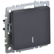 Выключатель 1-кл. СП BRITE ВС10-1-1-БрГ 10А с индик. механизм графит IEK BR-V10-1-10-K53
